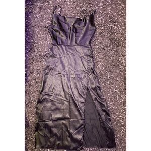 Satin Side Slit Dress
